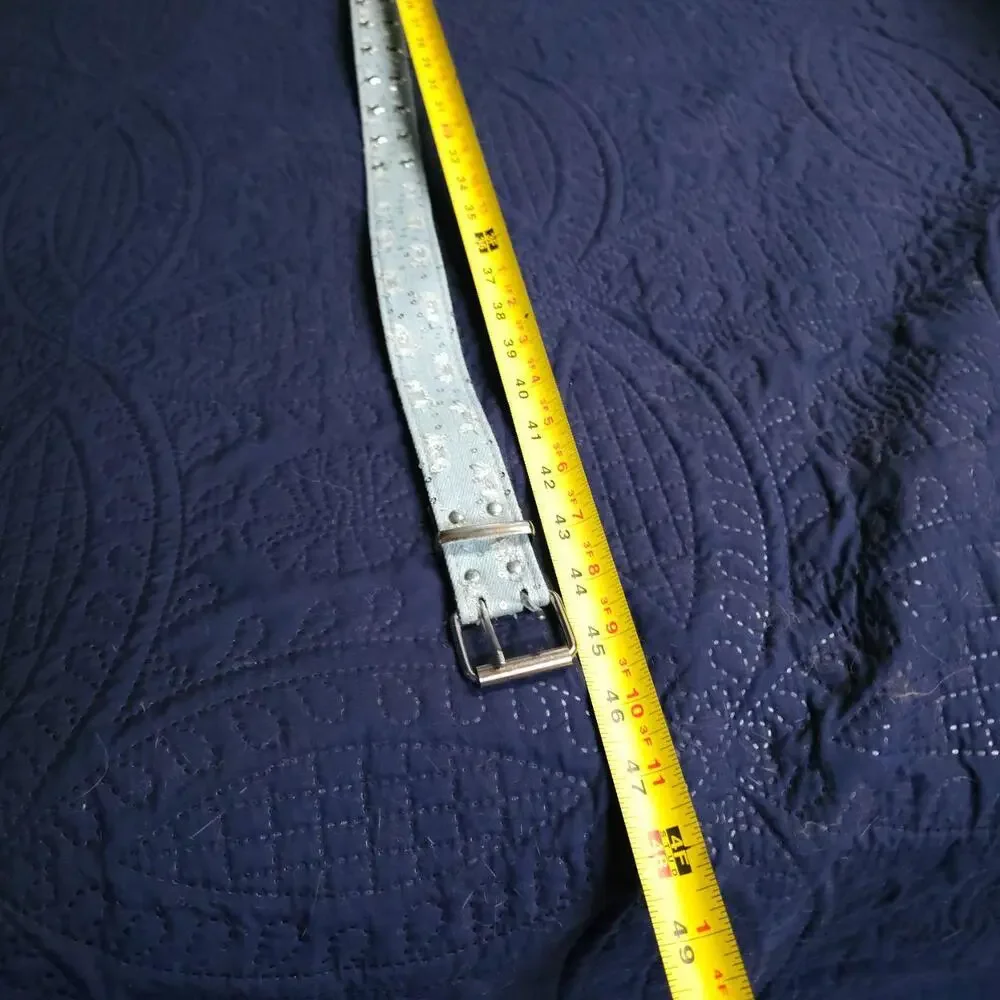 Sparkle Fabric Belt – Blue Silver (One Size) 💙